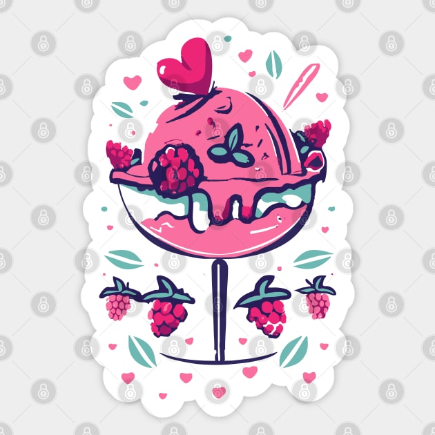 Raspberry Sorbet Love Sticker by KifLeeDesigns